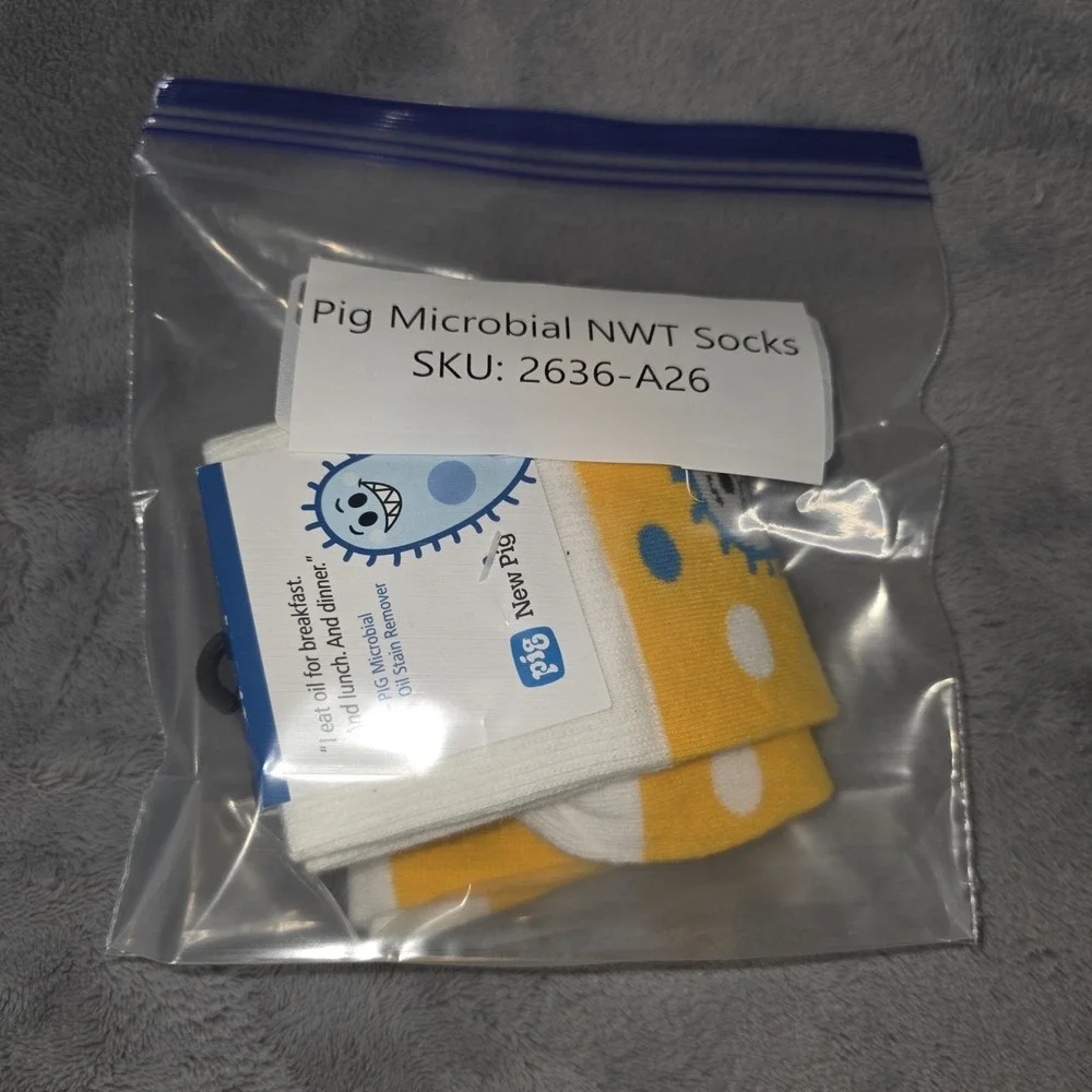 Pig Microbial Oil Remover Molecule Novelty Socks Adult Scientist Chemistry NWT